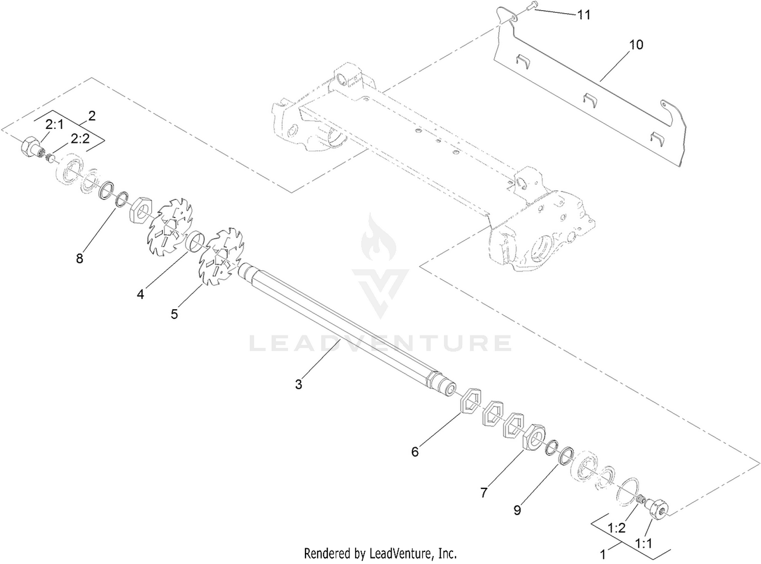 Dethatcher Reel and Drive Assembly