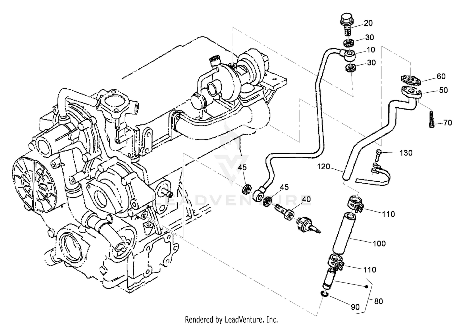 Oil Pipe (Turbo Charger) Assembly