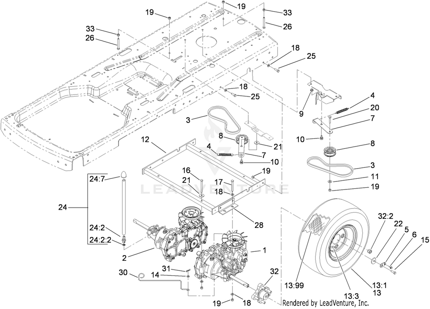 Hydro and Belt Drive Assembly