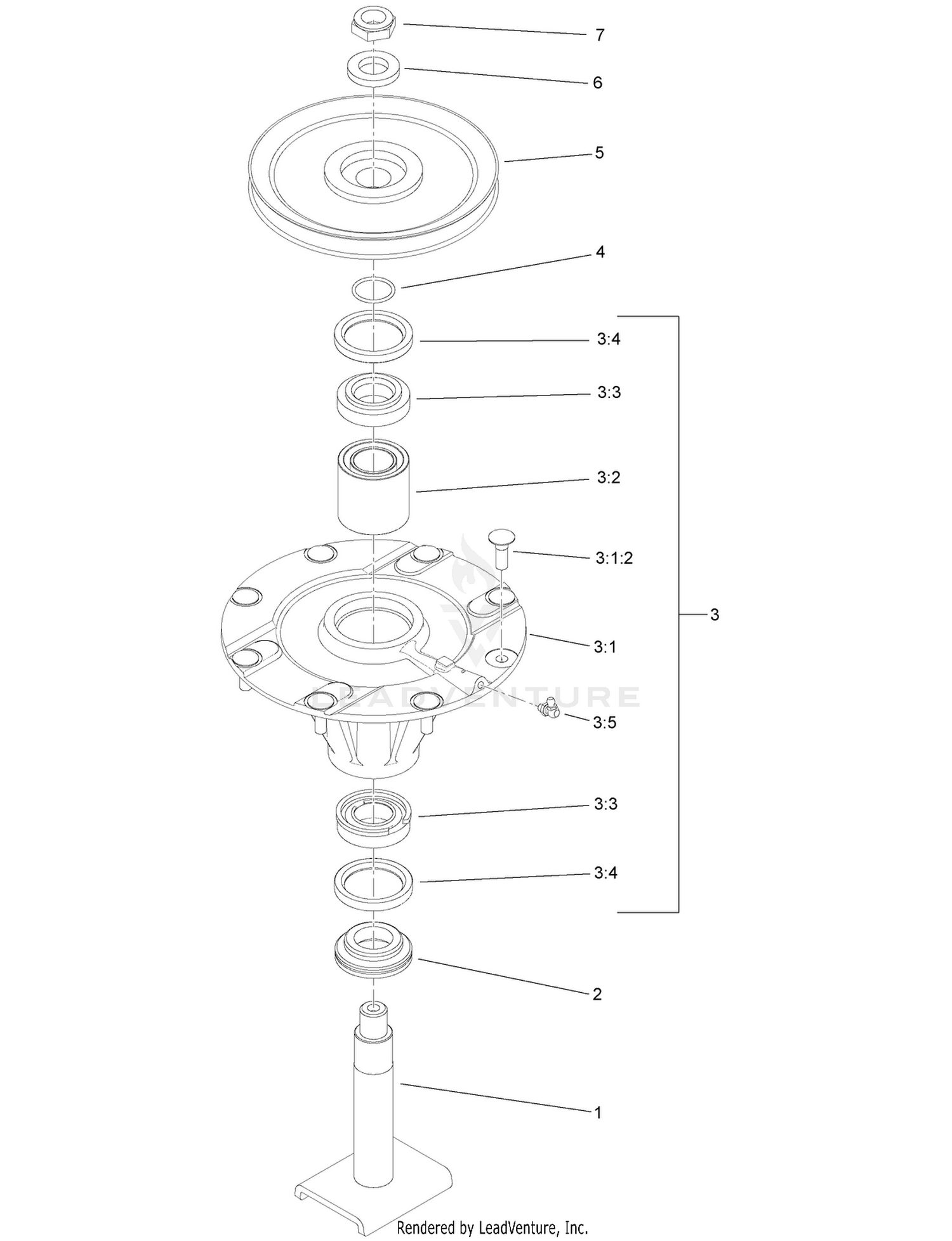 High Driven Spindle Assembly No. 139-1032