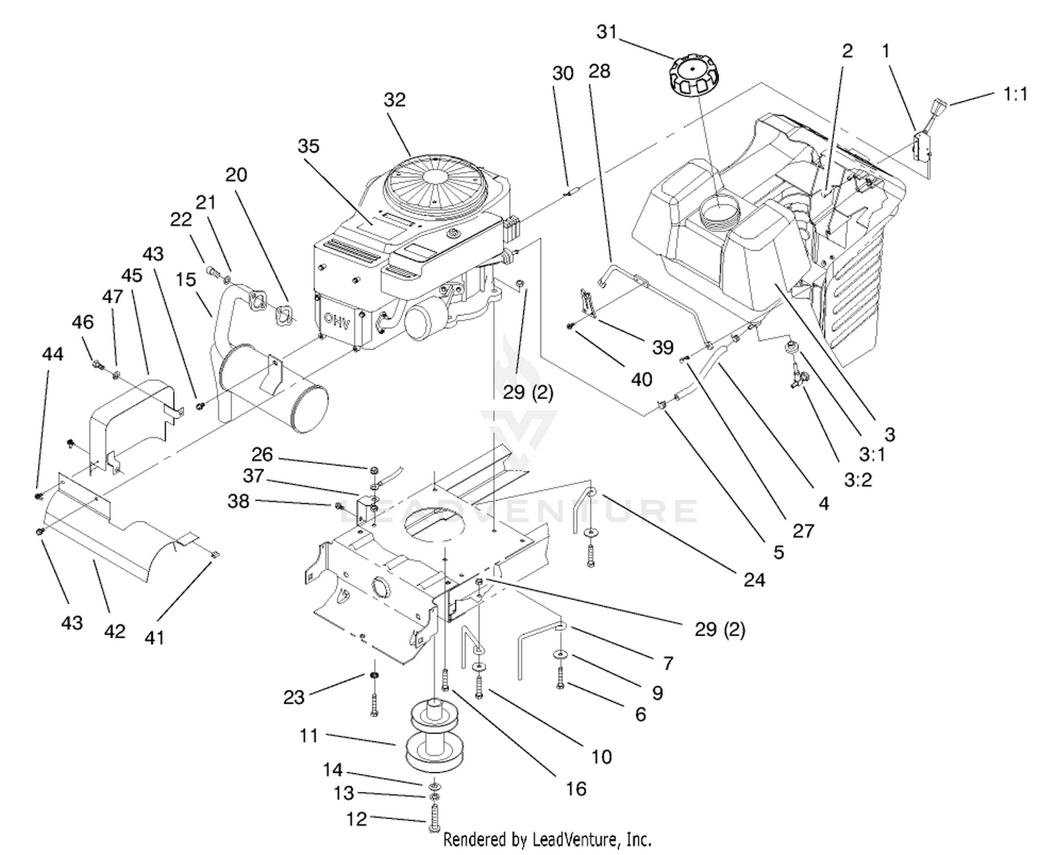 Engine  Gas Tank Assembly