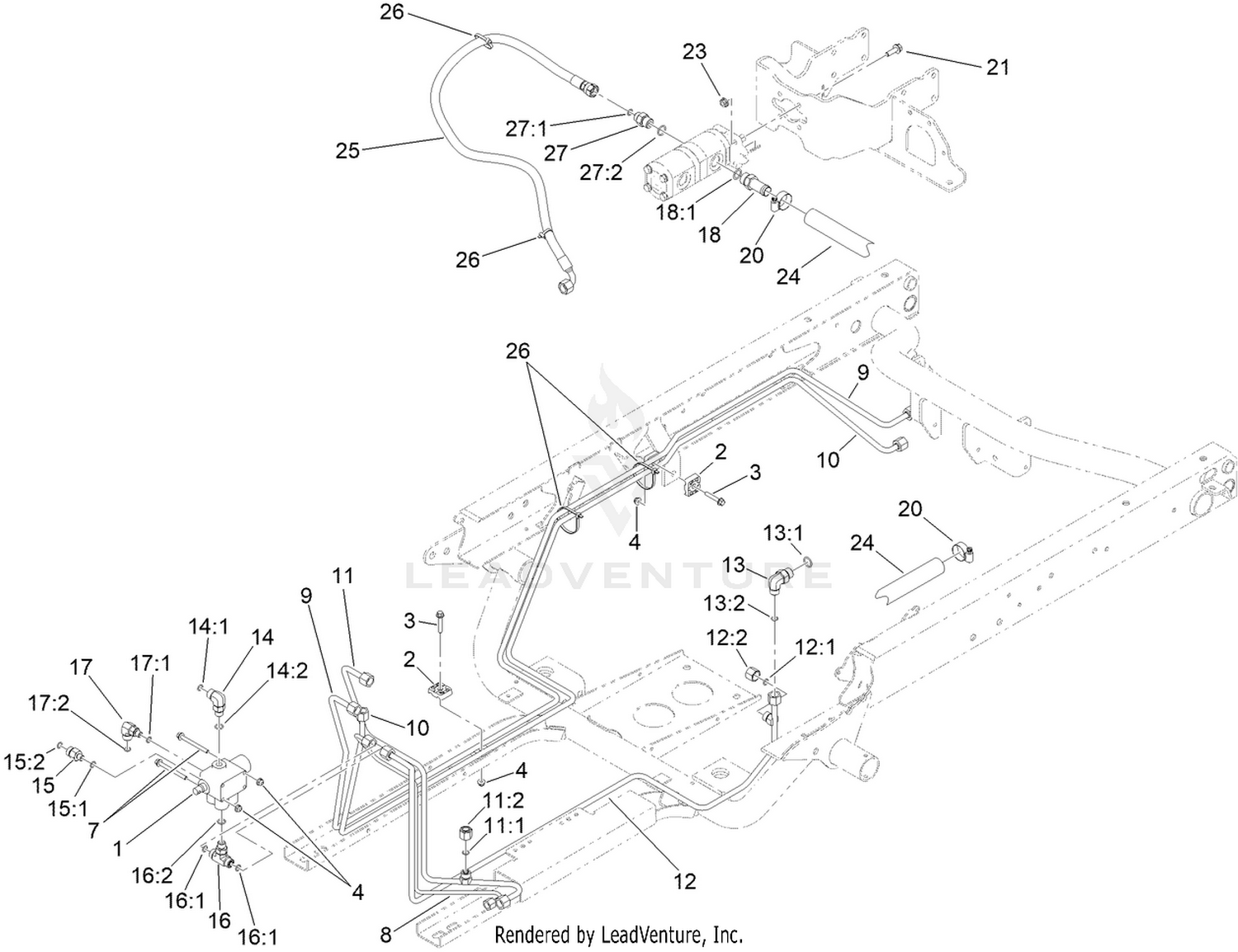 Main Hydraulic Pump and Lift Valve Assembly