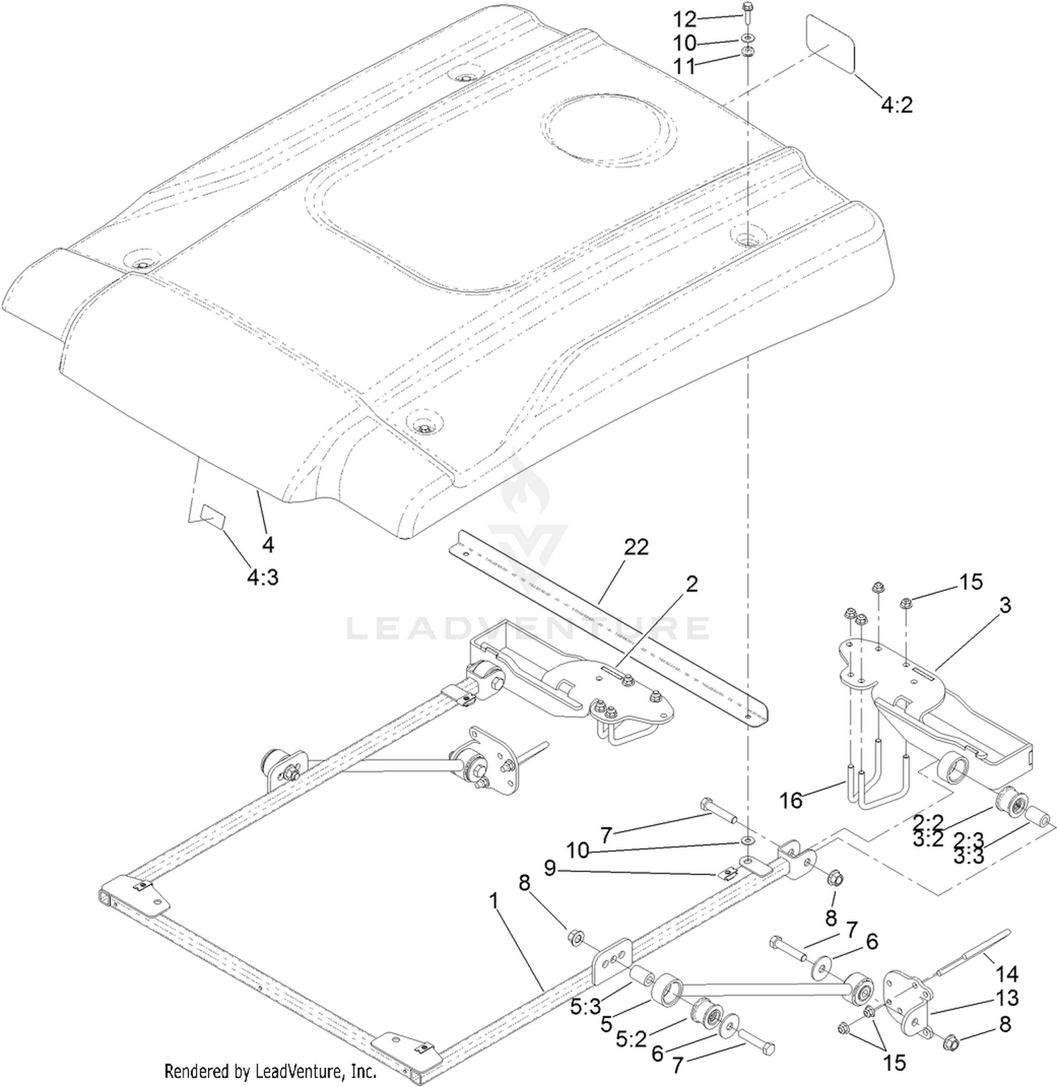 Groundsmaster 4500-D/4700-D and  Reelmaster 6500-D/6700-D/7000-D Sunshade Assembly