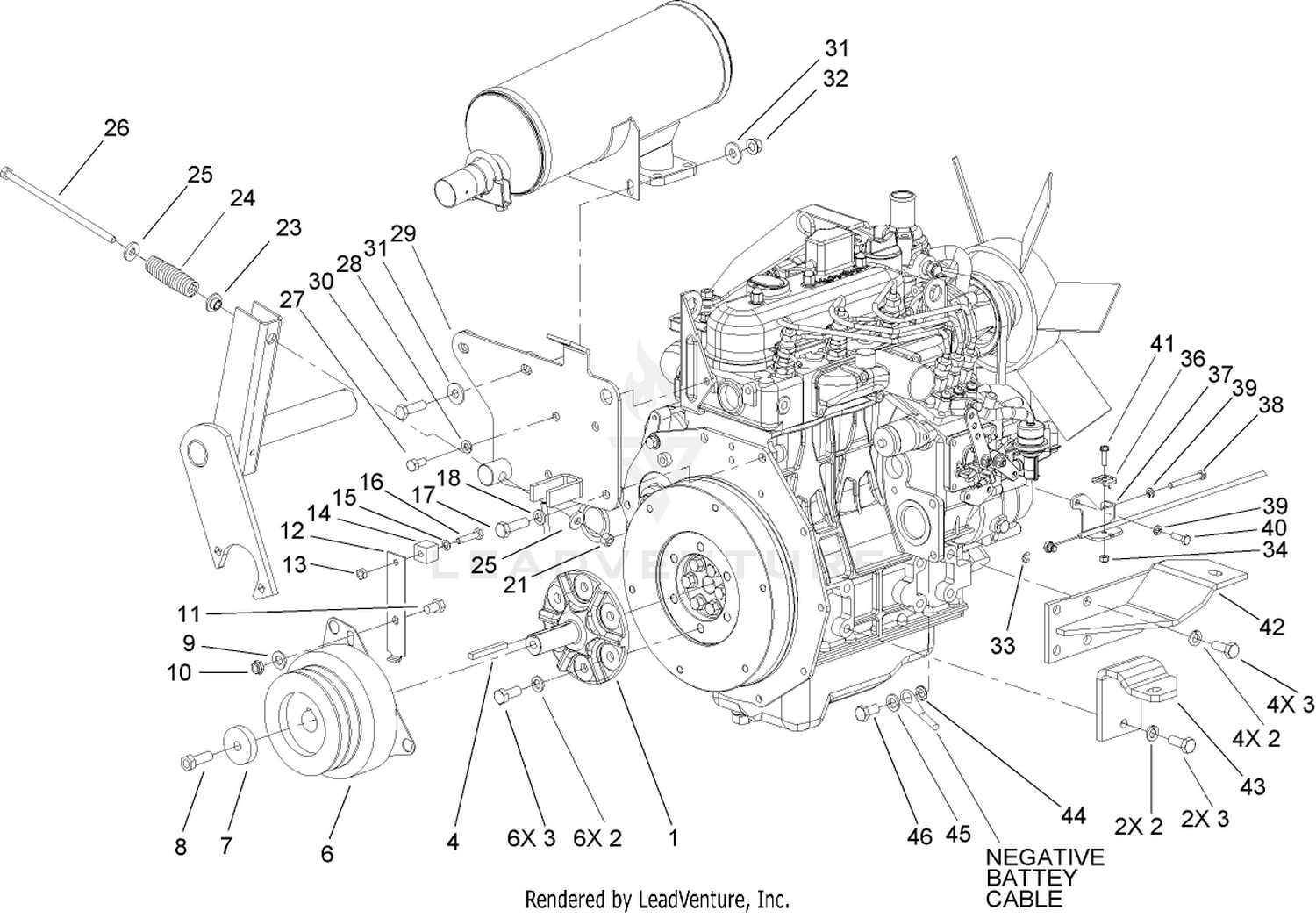 Engine and Clutch Hub Assembly