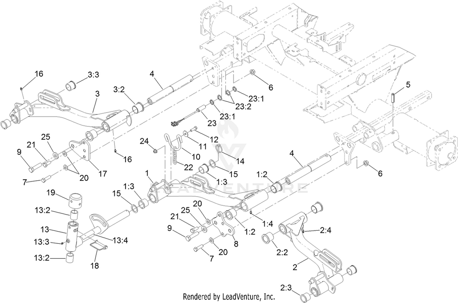 No. 1, 4 and 5 Lift Arm Assembly