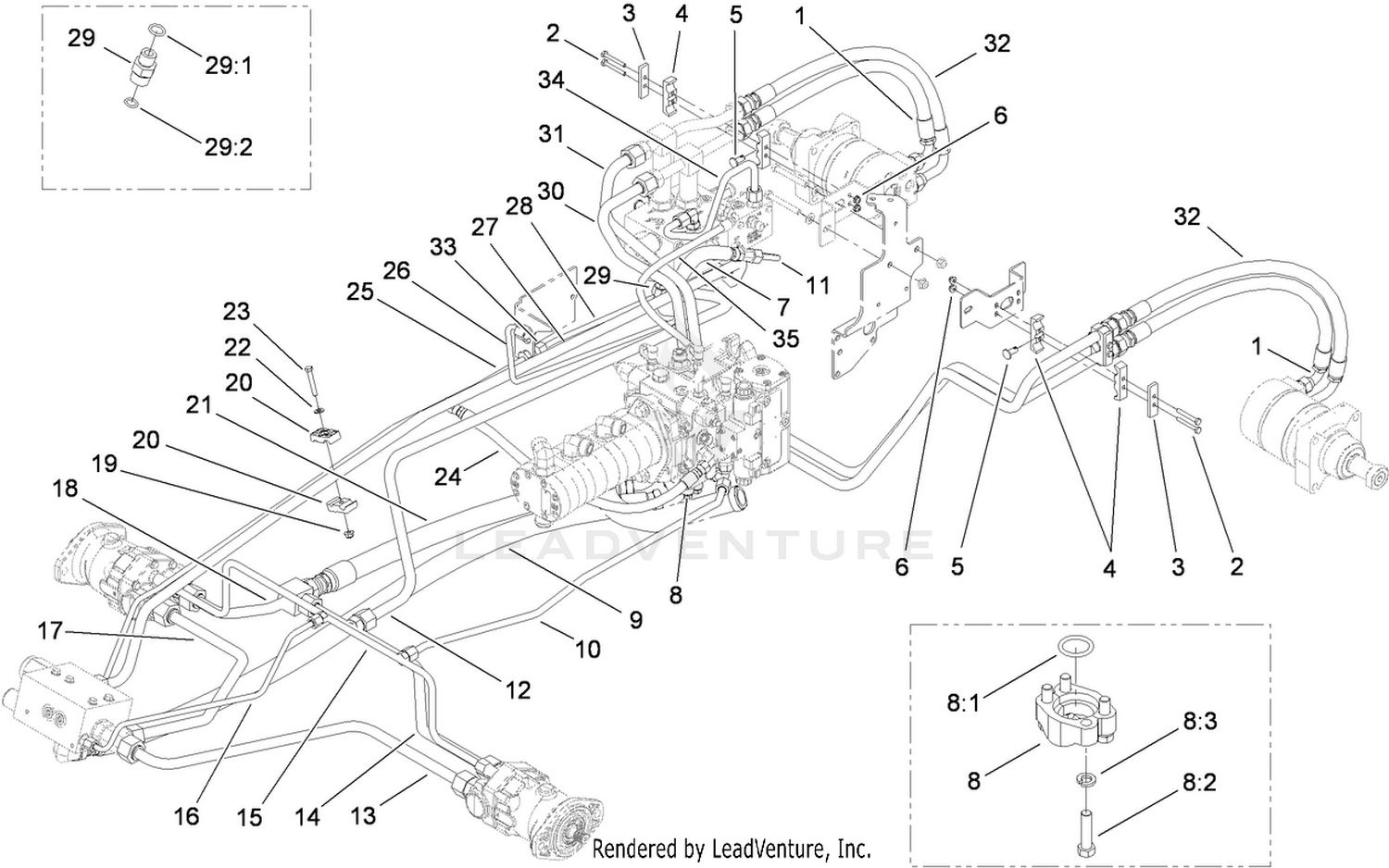 Traction Hydraulic Plumbing Assembly