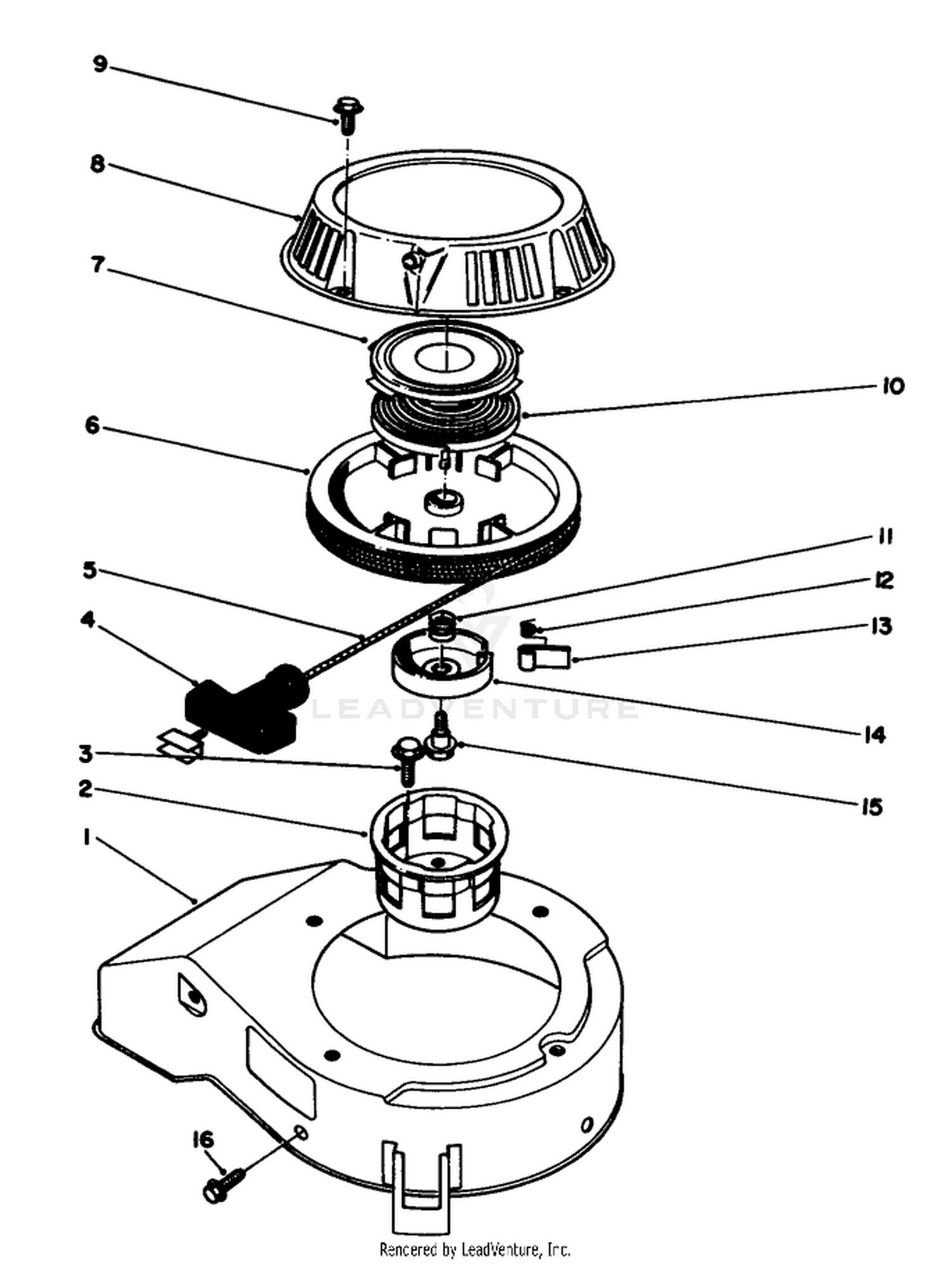 Recoil Assembly (engine Model No. 47pl0-2)