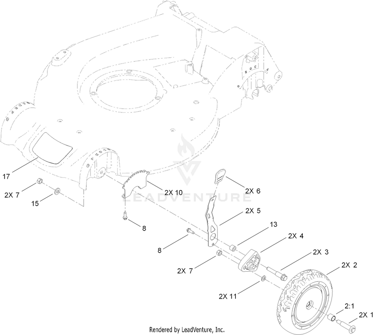 Front Wheel and Height-of-Cut Assembly