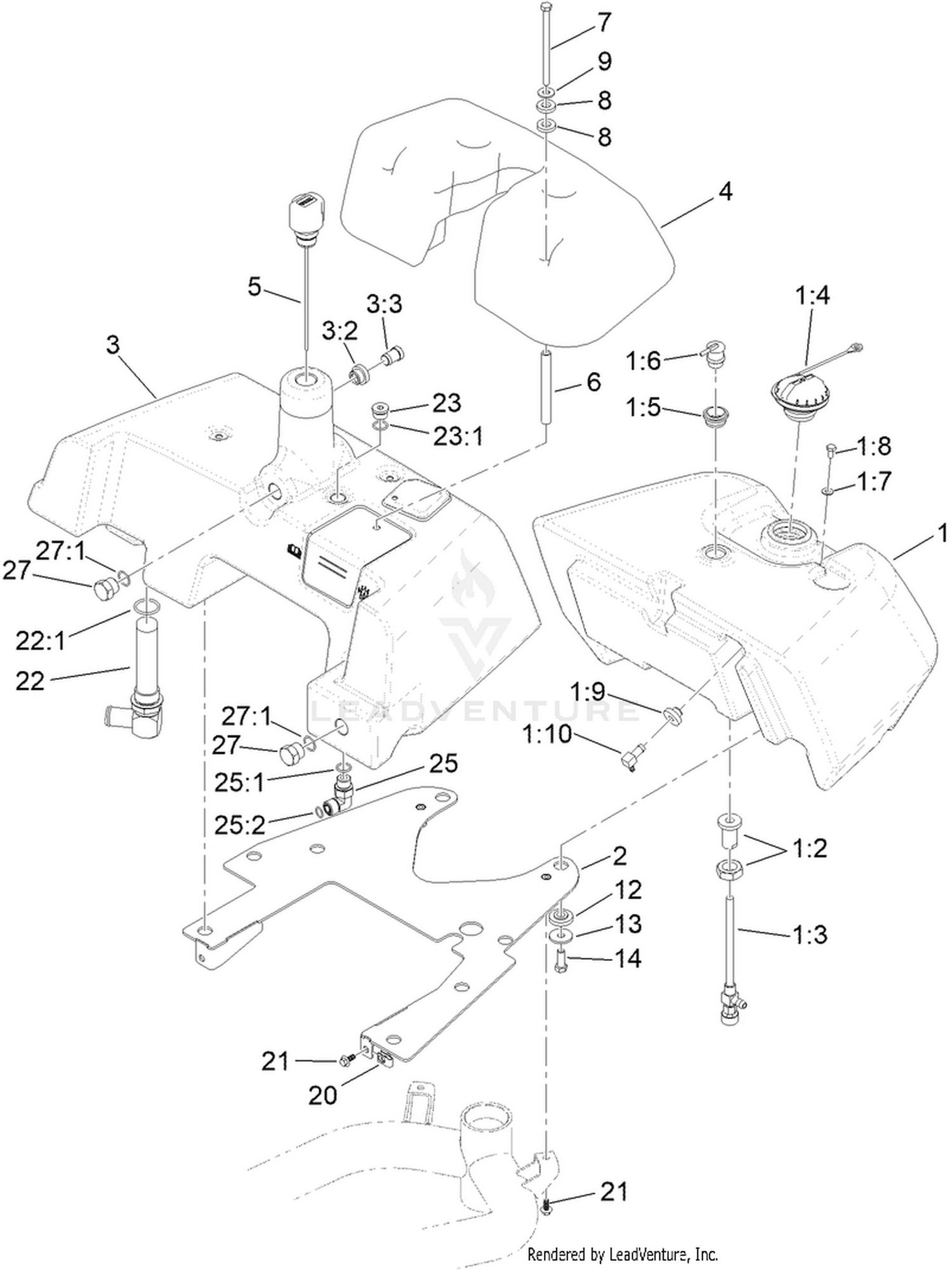 Fuel and Hydraulic Tank Assembly