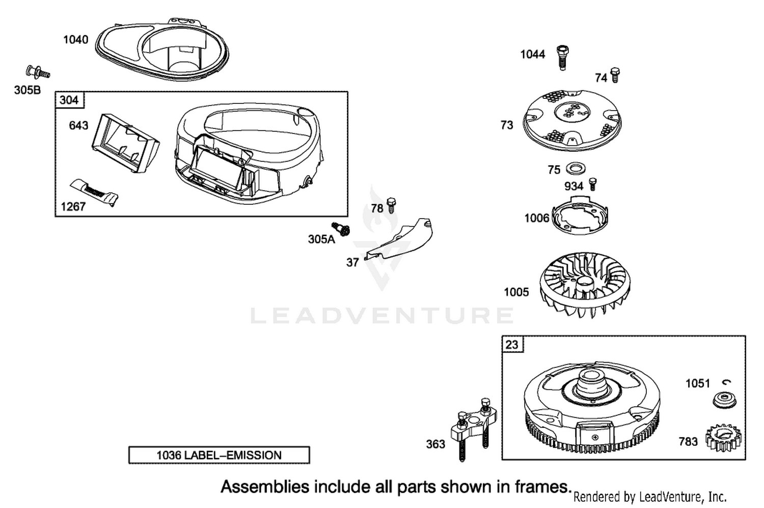 Blower Housing Assembly Engine Briggs and Stratton Model 286H77-0121-E1