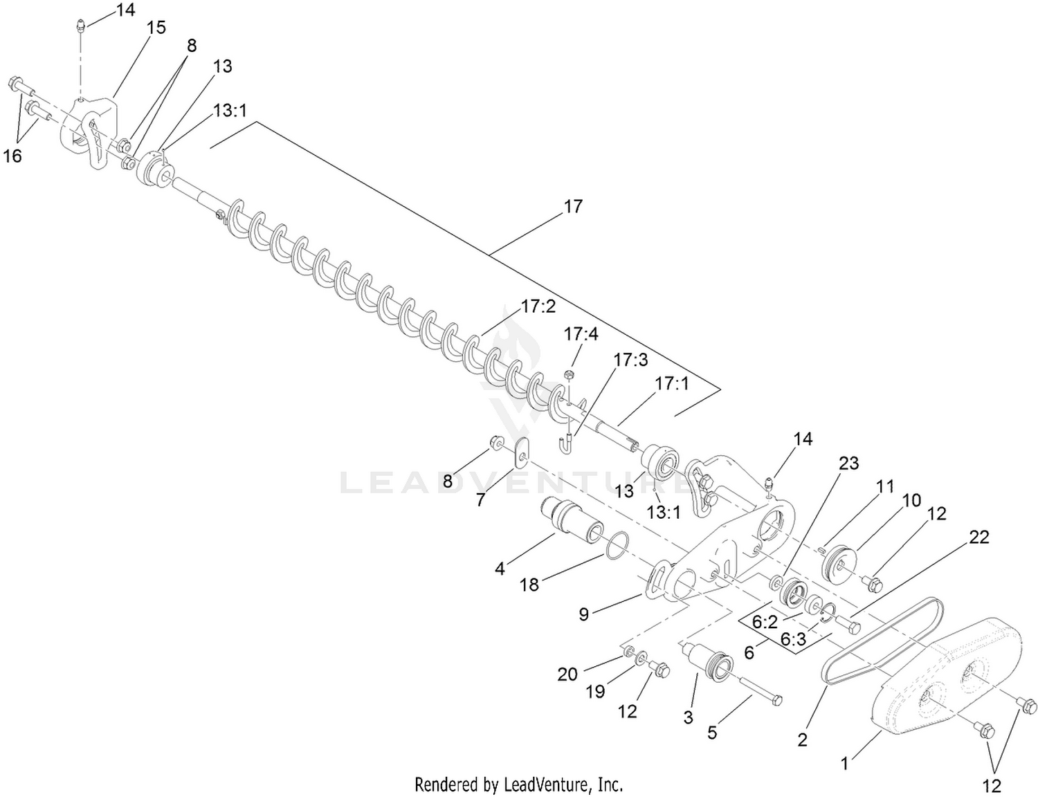 Left Hand Rear Roller Brush Assembly