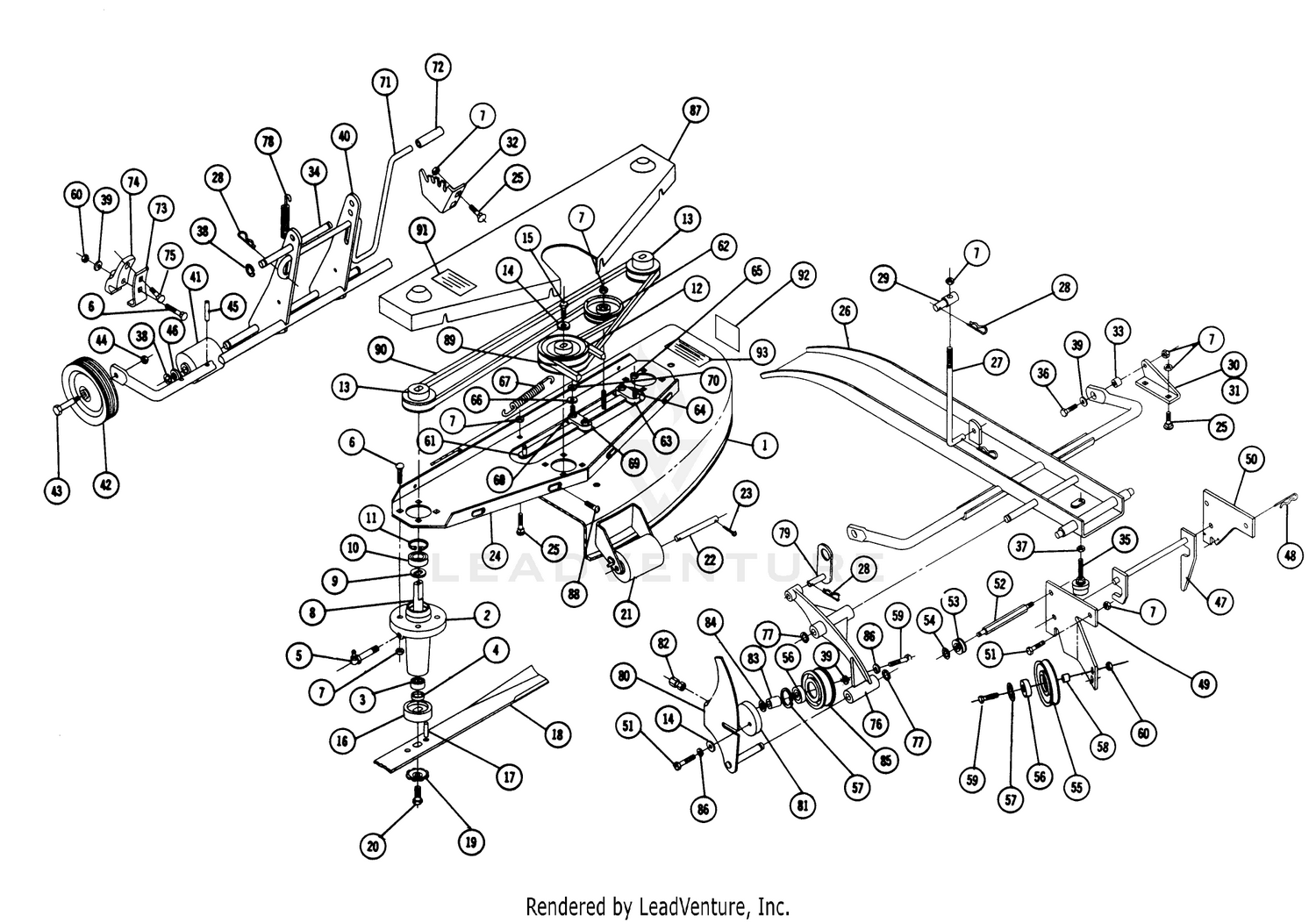 Parts List For Rotary Mower Model 5-1481