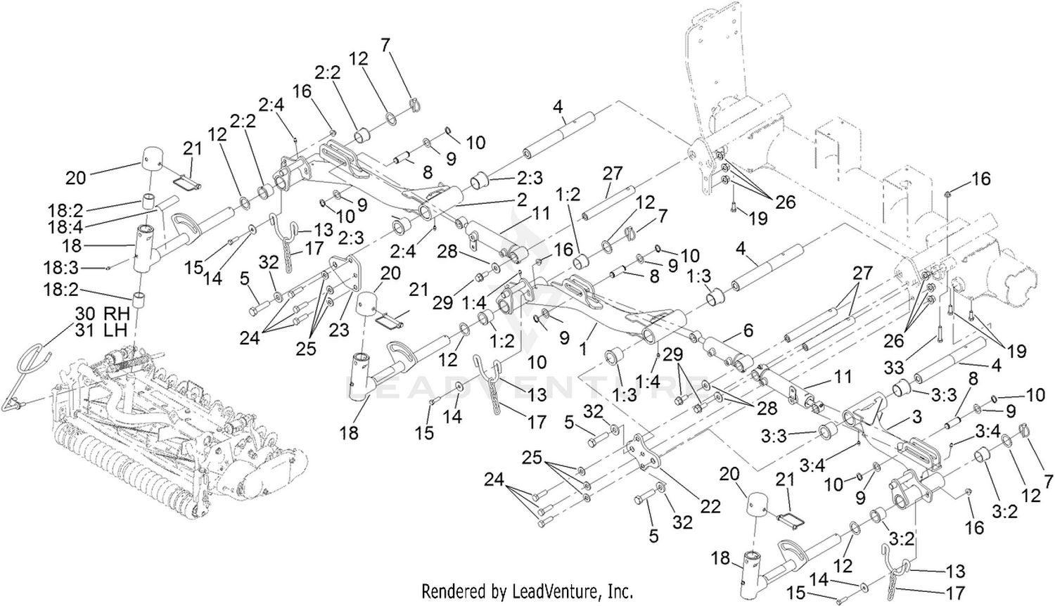 No. 1, No. 4 and No. 5 Lift Arm Assembly