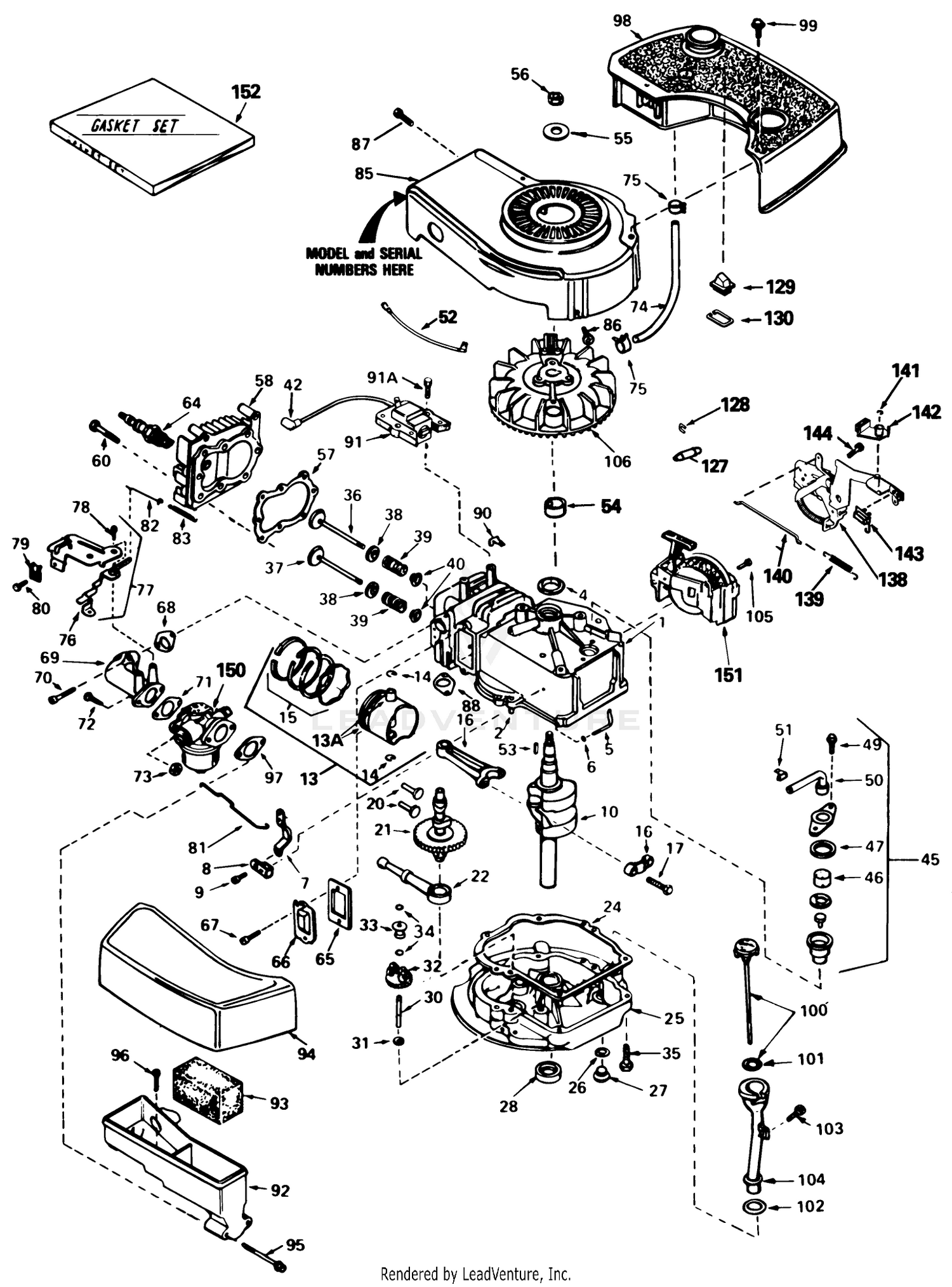 Engine Tecumseh Model Tnt 100-10085e