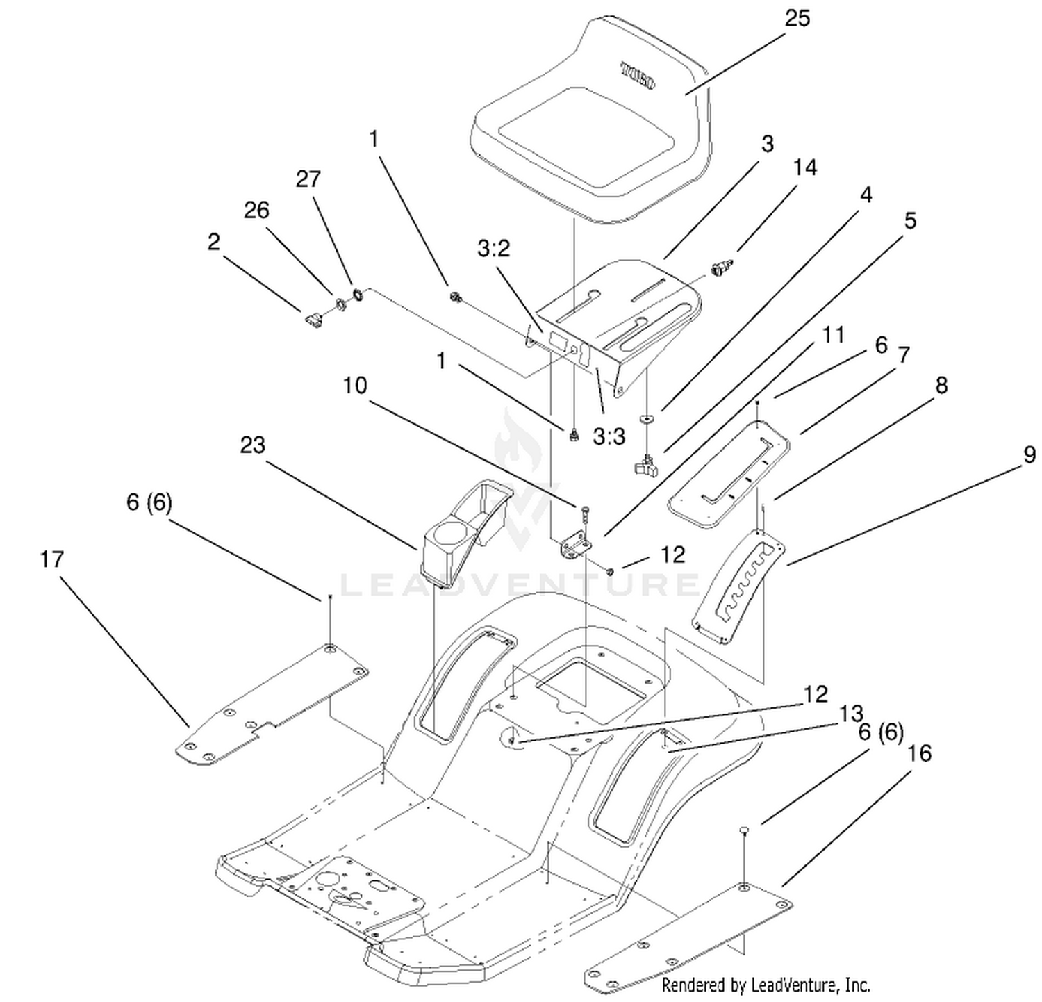 Rear Body  Seat Assembly