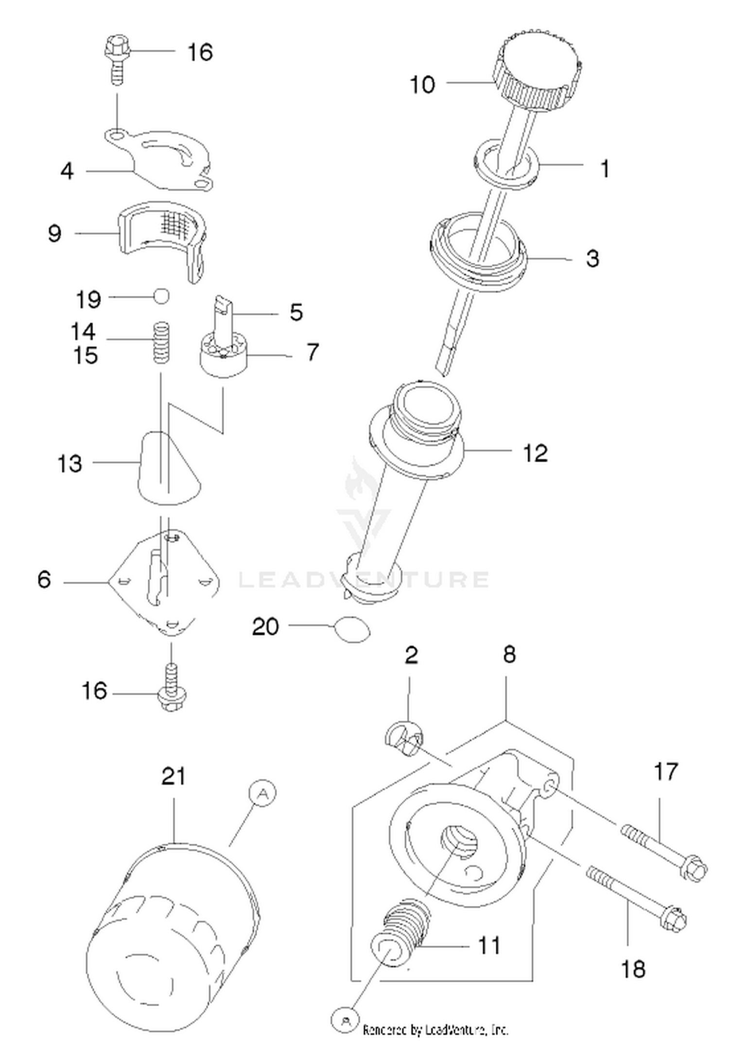 Dipstick And Oil Filter Assembly