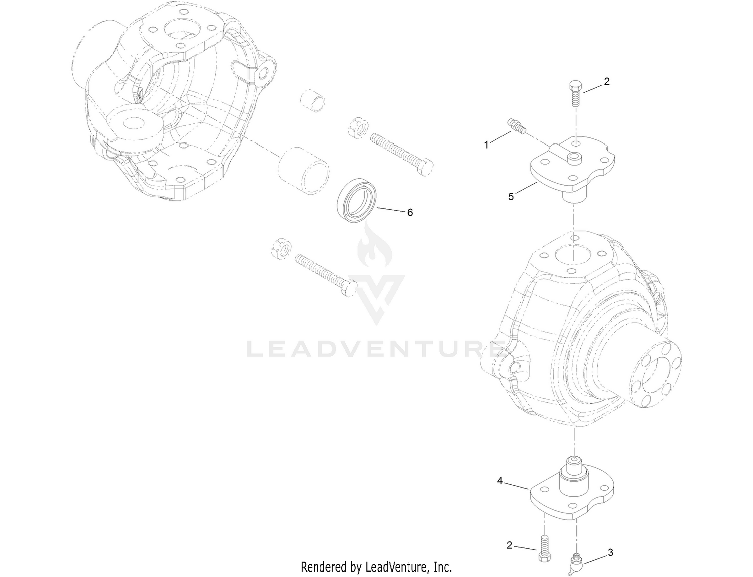 Rear Axle  Swivel Housings and Trunnions Assembly