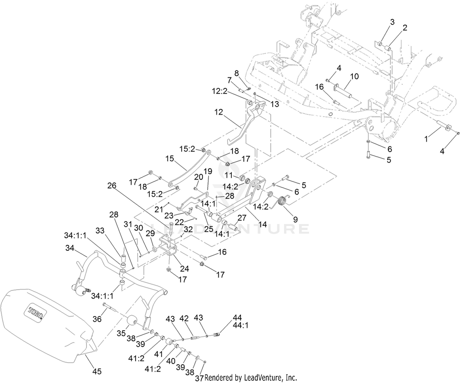 Left Cutting Unit Suspension Assembly
