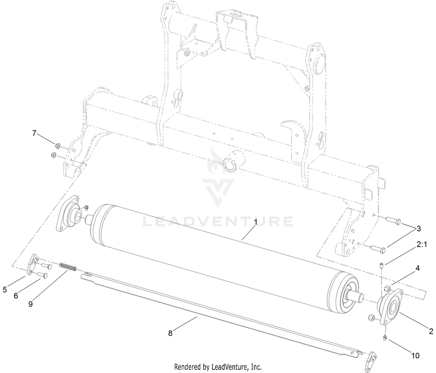 Left Hand Roller and Scraper Assembly