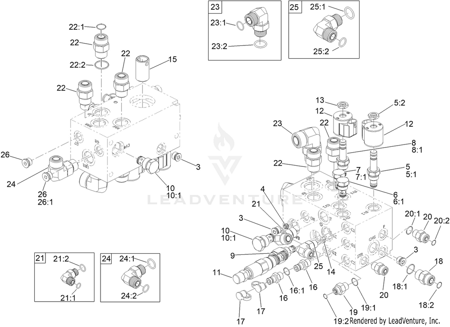 Steering/Lift Manifold Assembly No. 145-6080