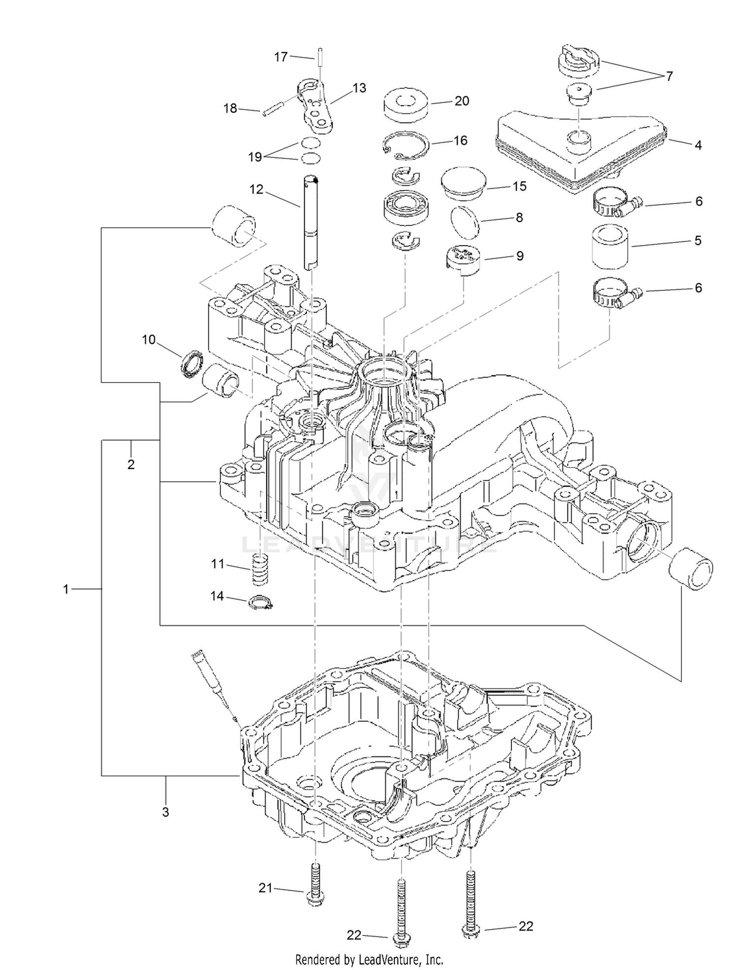 Transaxle Case Assembly  Transmission Assembly No. 114-3155