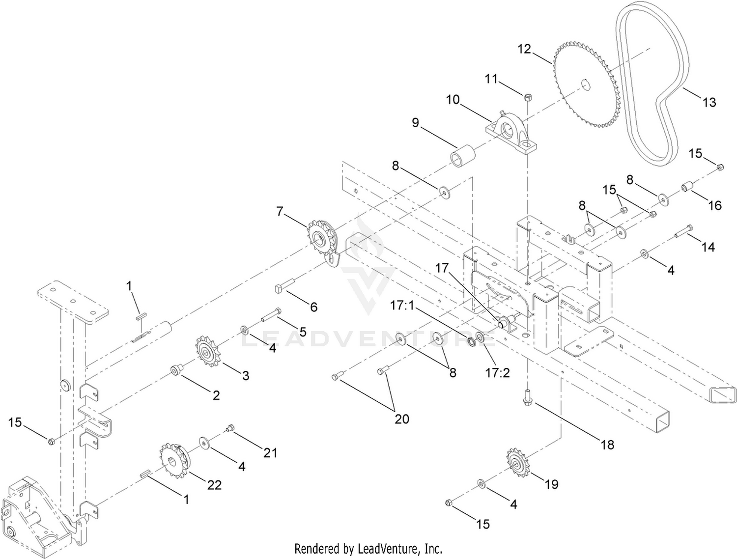 Chain, Sprocket and Bearing Assembly