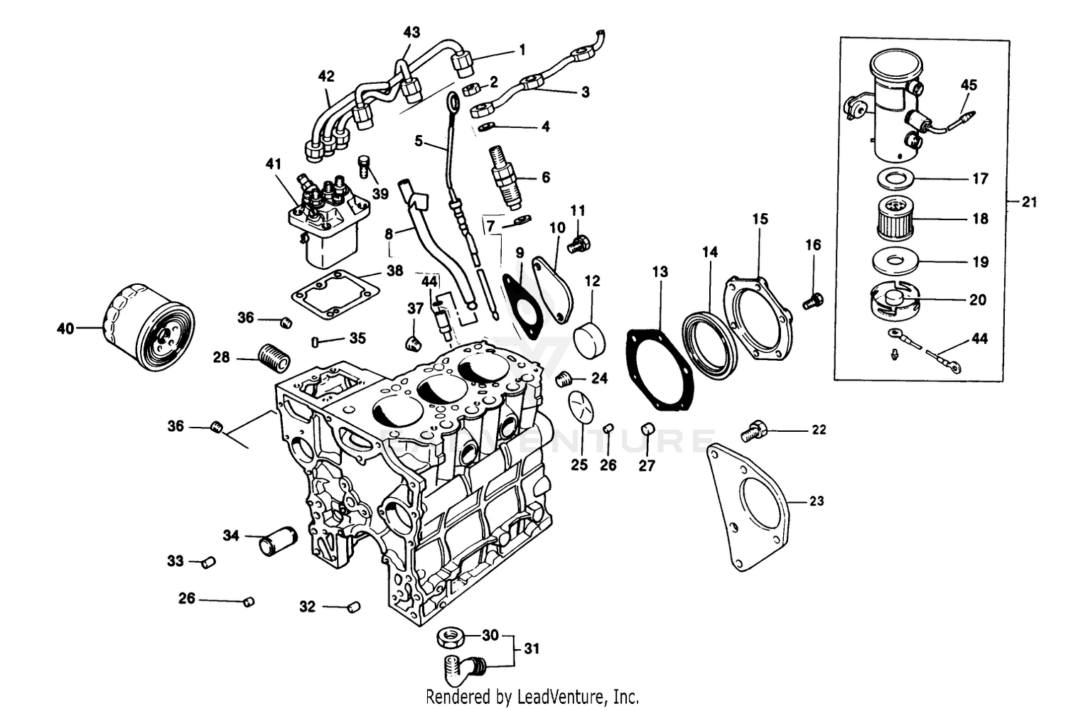 Fuel Supply  Engine Block Assembly