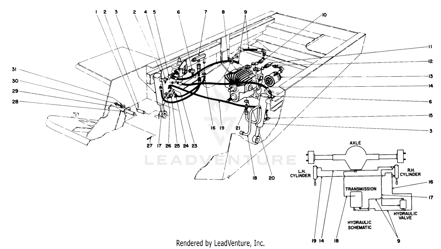 Hydraulic Valve And Lift Arm And Cylinders