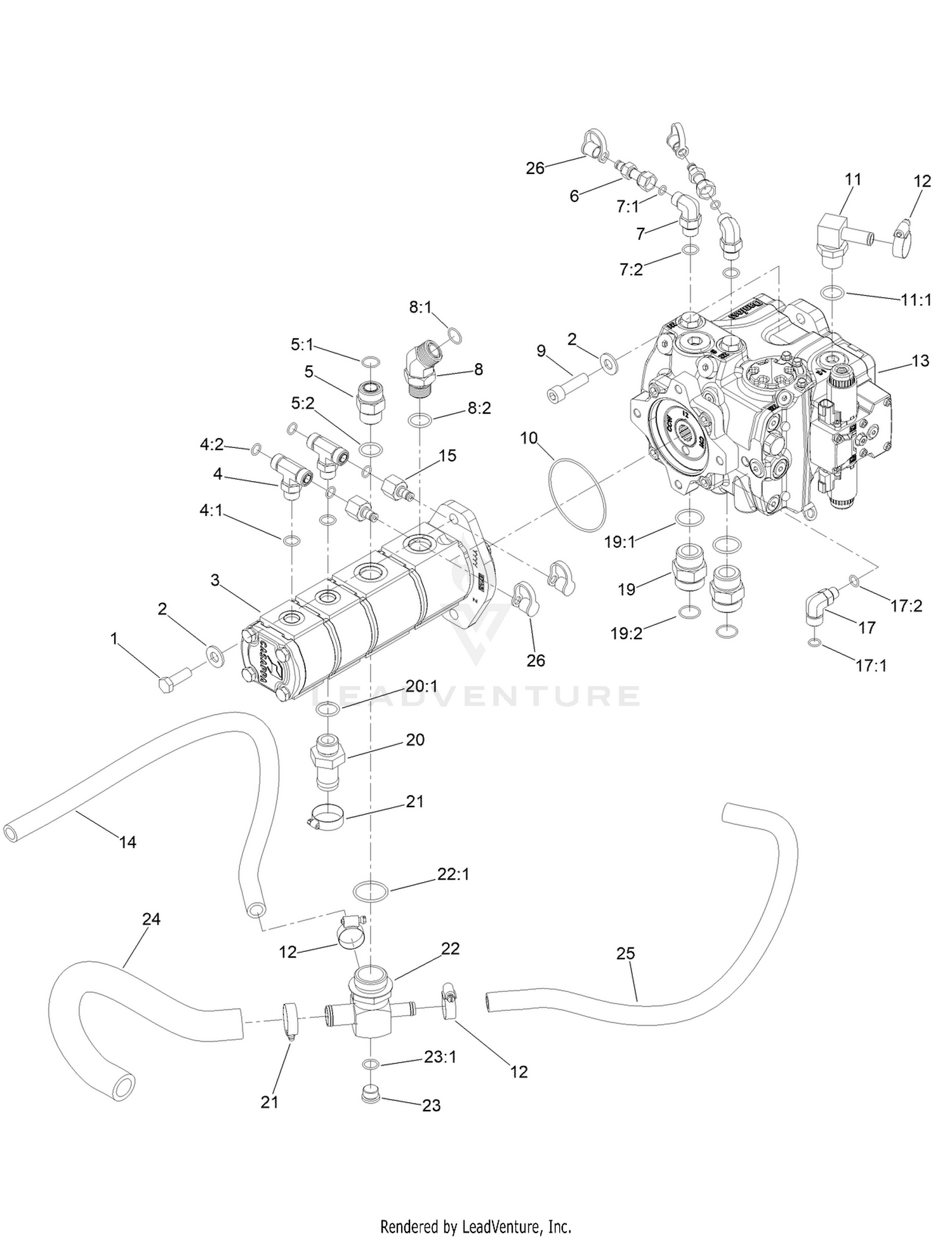 Piston Pump and Gear Pump Assembly