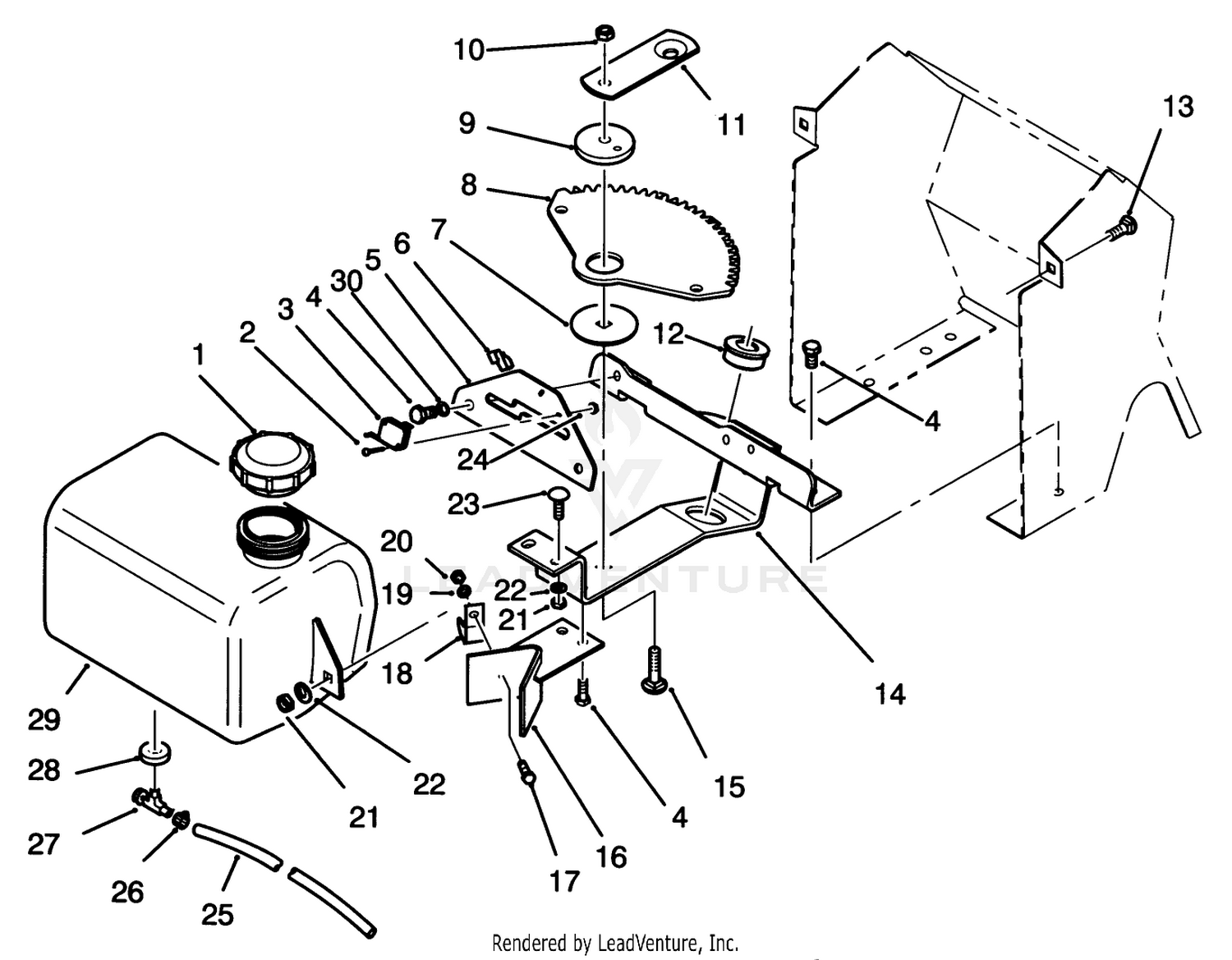 Fuel Tank And Steering Bracket Assembly
