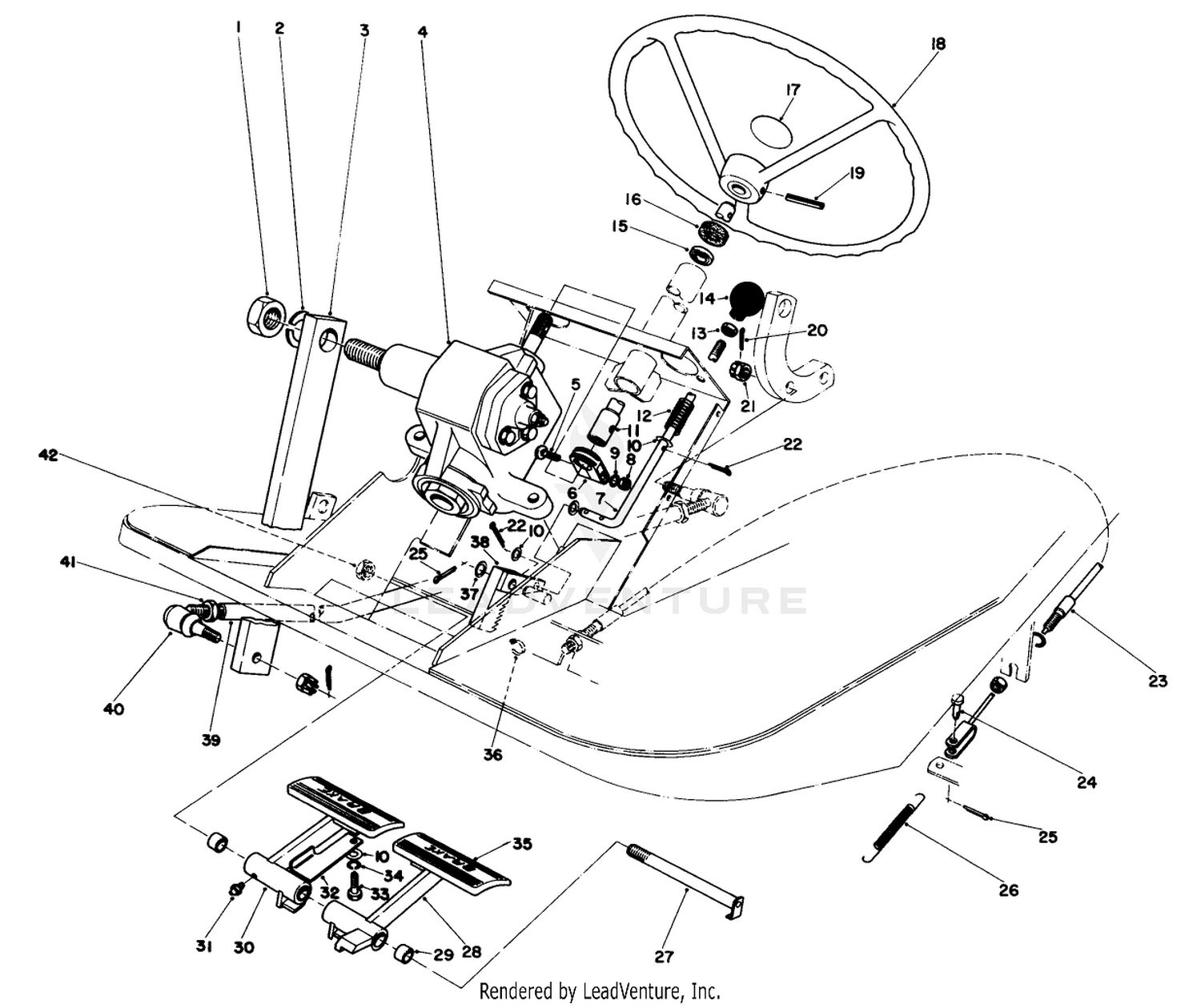 Pedals And Steering Wheel Assembly