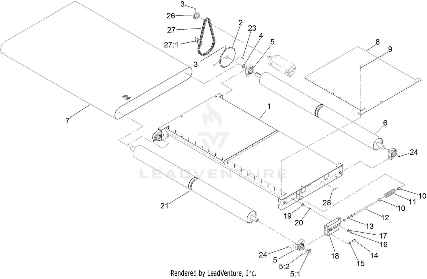 Slider Bed and Roller Assembly