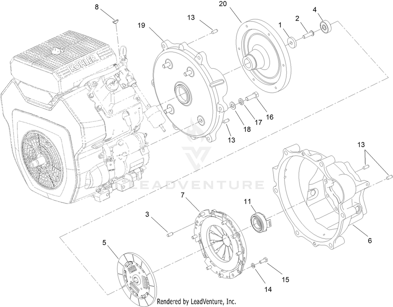 Clutch and Bell Housing Assembly