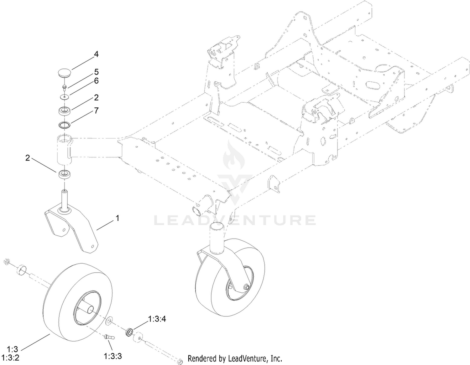 Front Caster Wheel Assembly