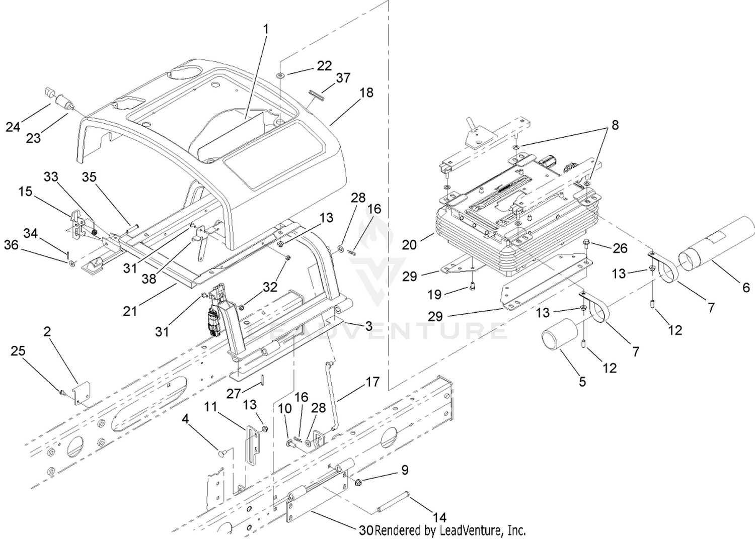 Seat Base and Suspension Assembly