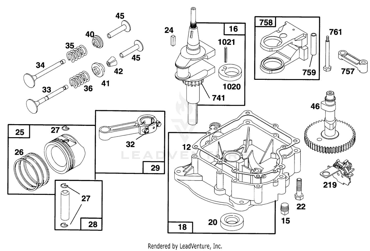 Engine Briggs  Stratton Model 28d707-0124-01 2