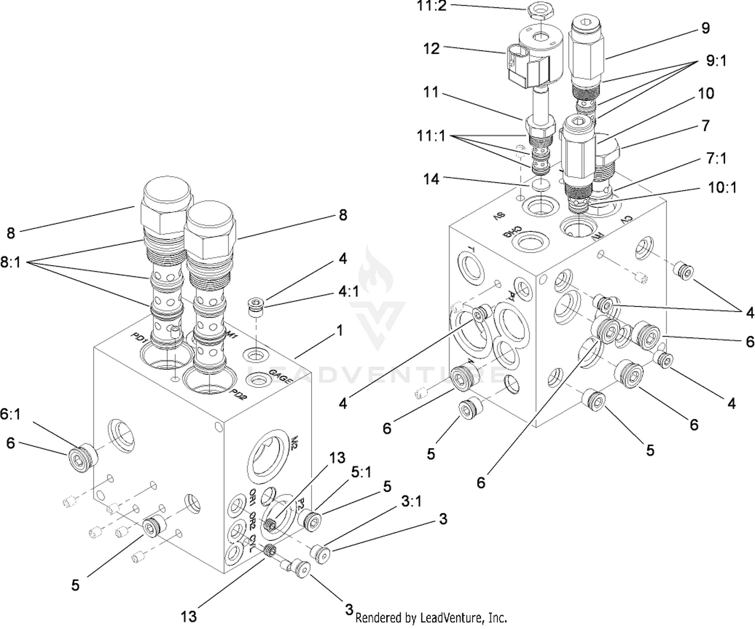 4-Wheel Drive Manifold Assembly No. 112-9123