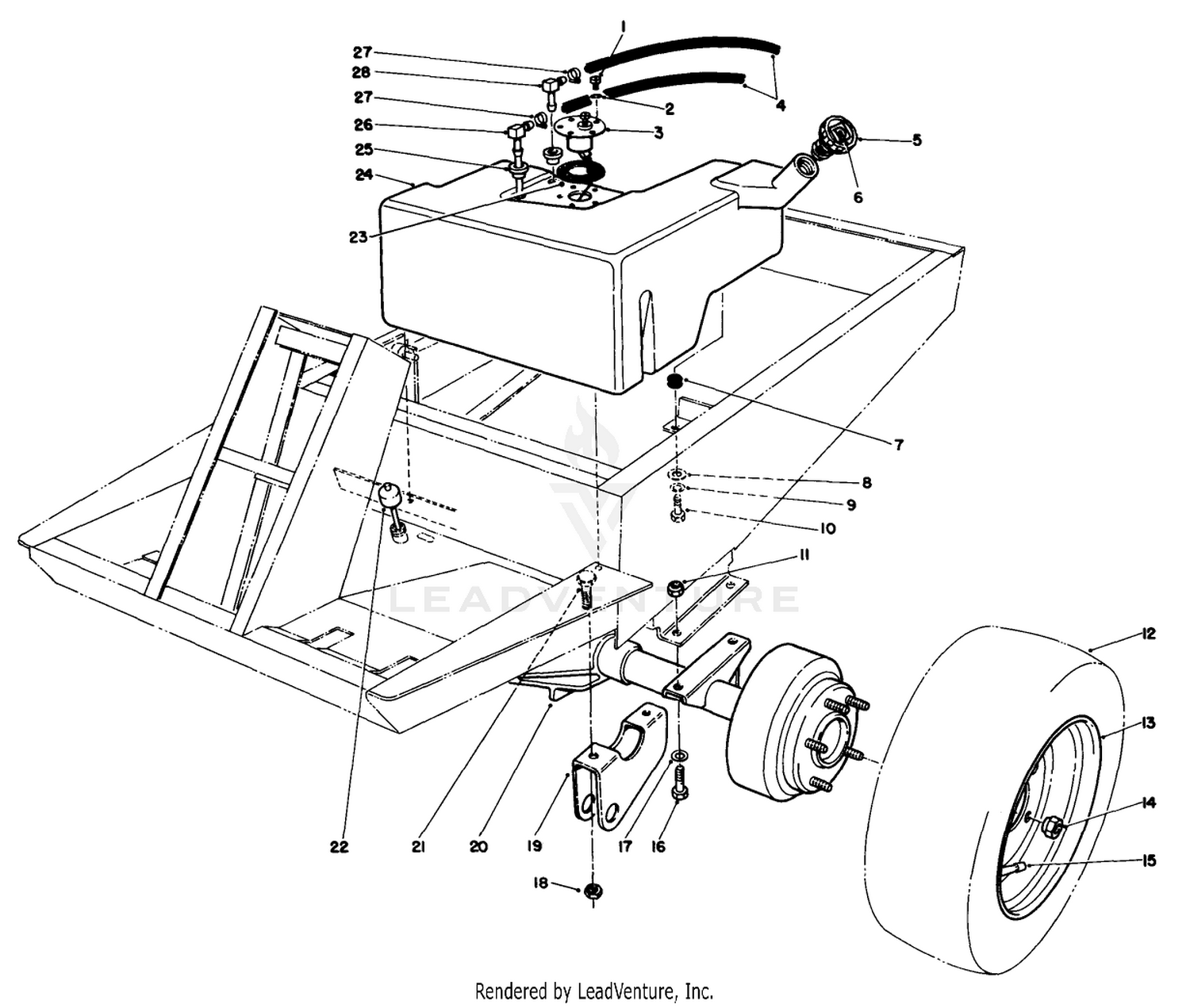 Fuel Tank And Axle Assembly