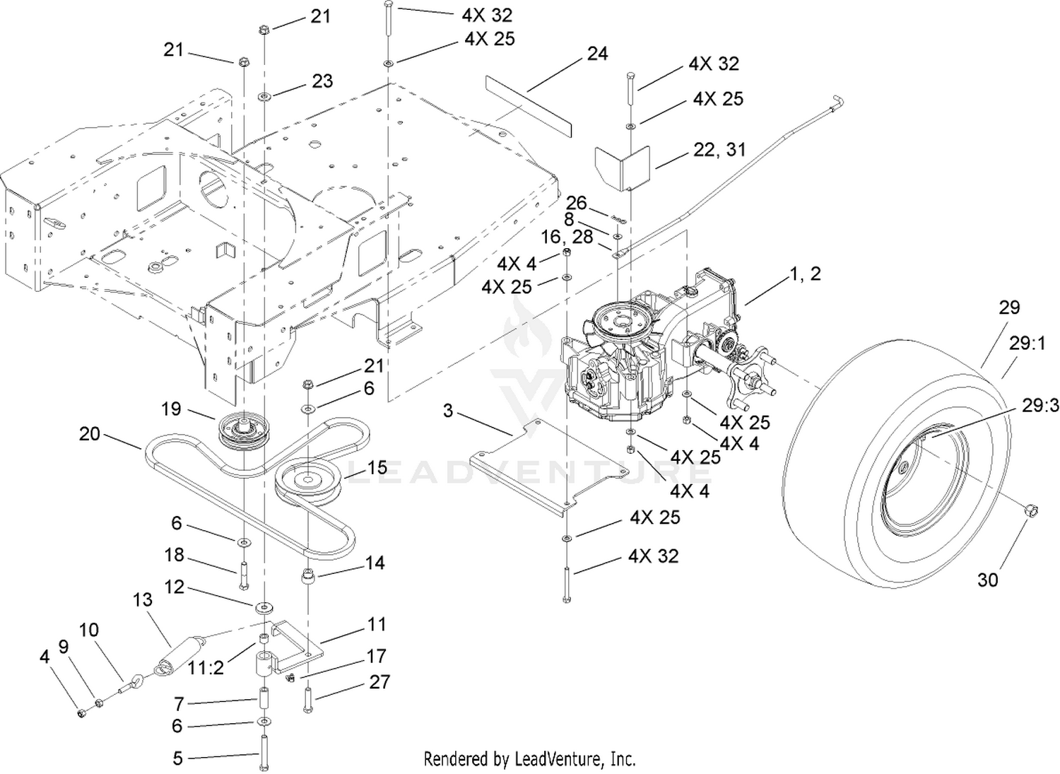 Hydro and Belt Drive Assembly