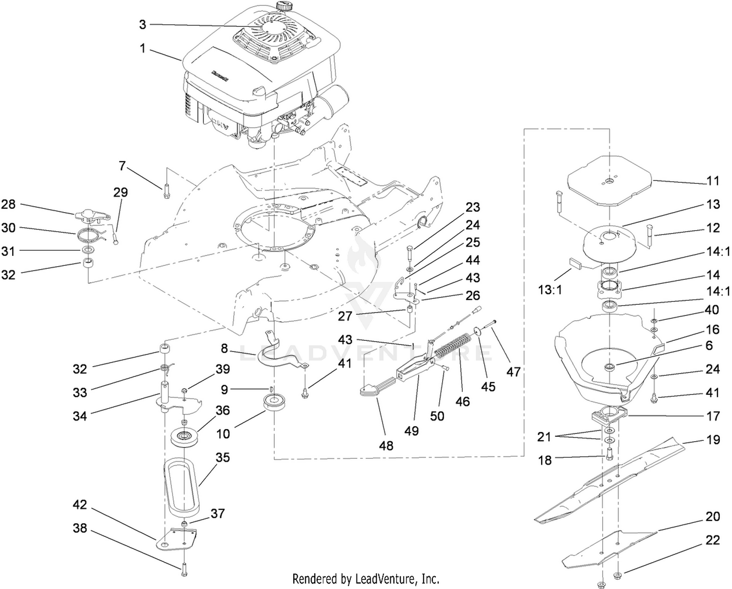 Engine and Blade Assembly