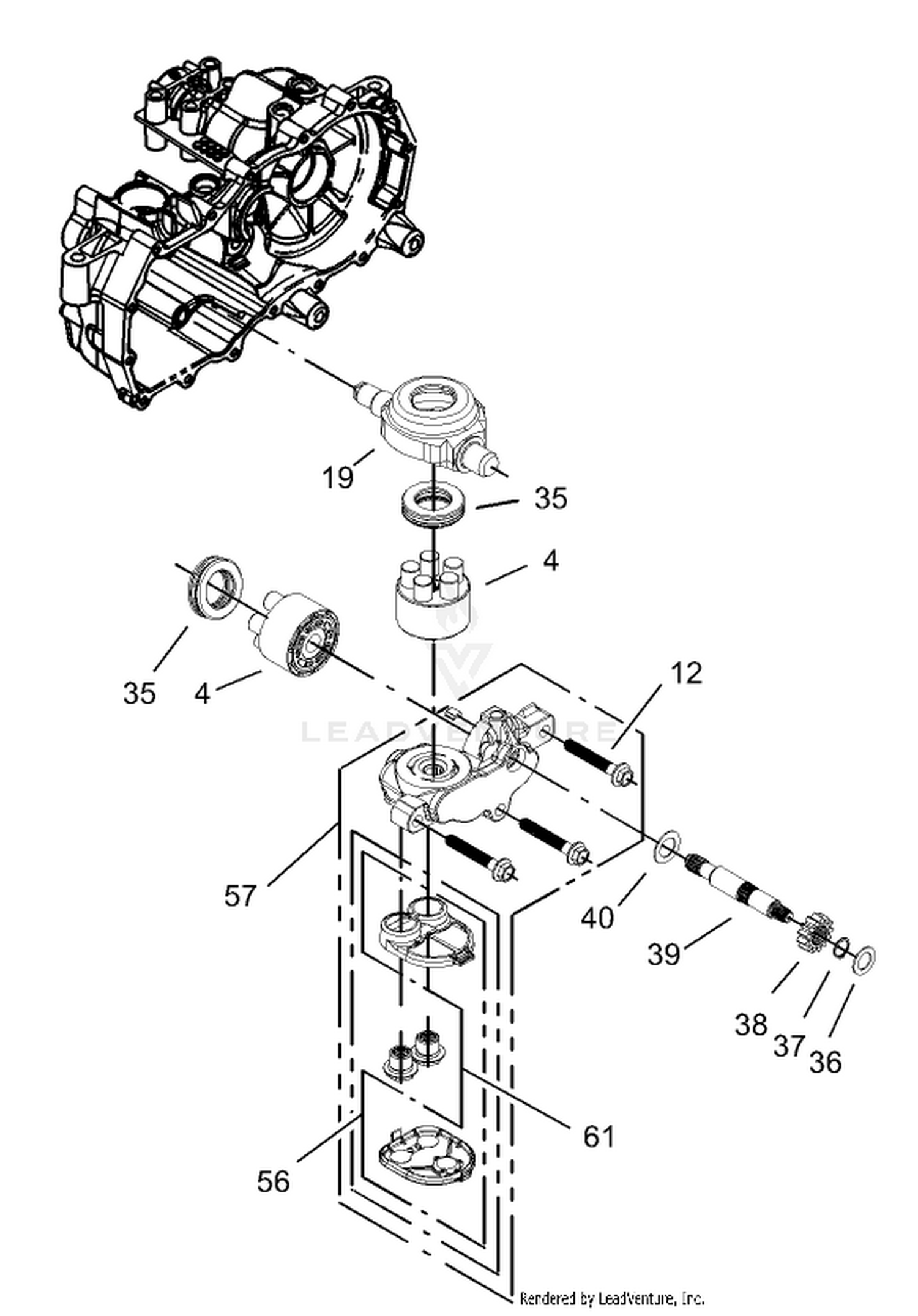 Cylinder Block Assembly LH Hydrostat No. 105-3492