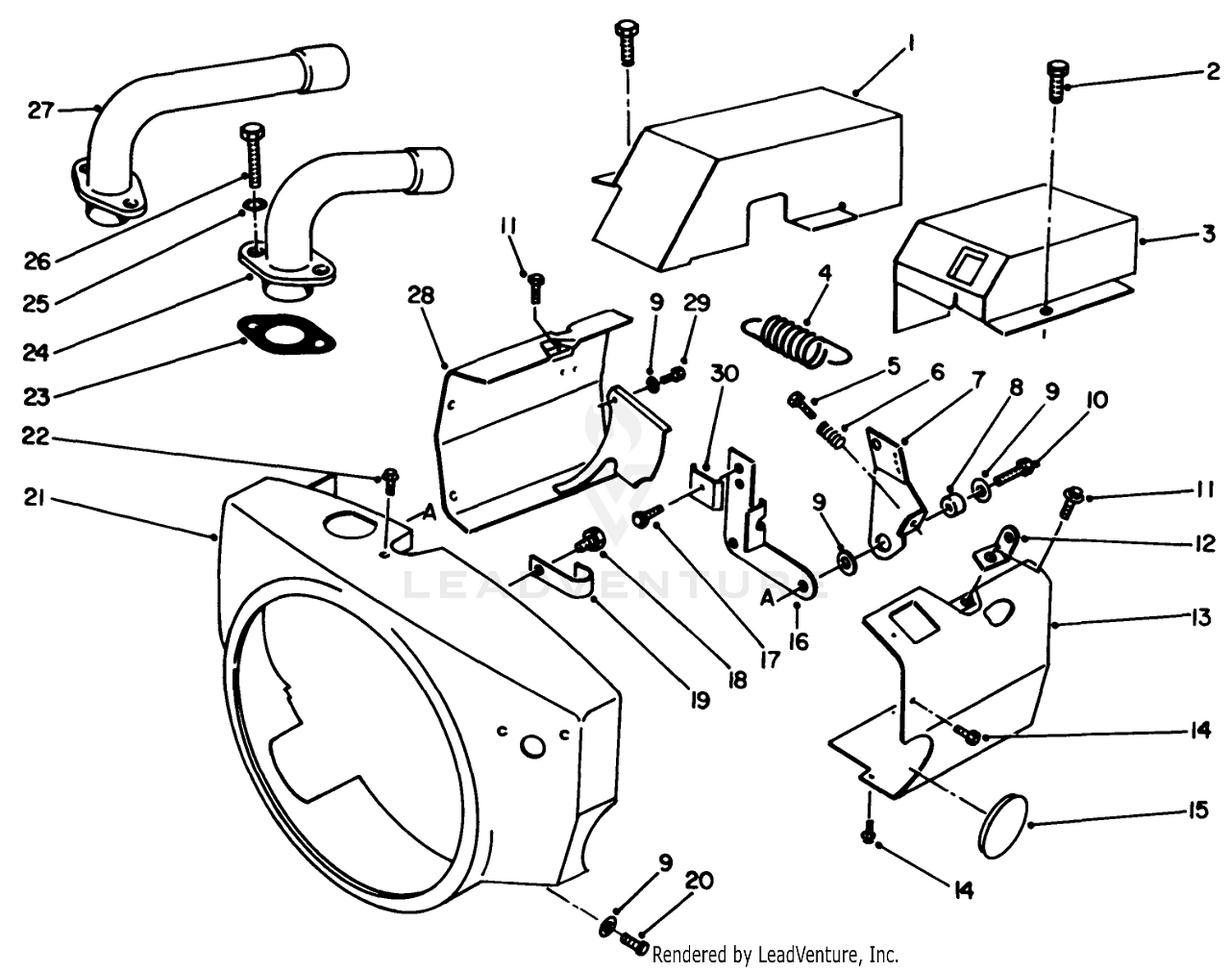 Engine Air Housing-Engine, Onan Model No. P220g, Type No. 1/10808c