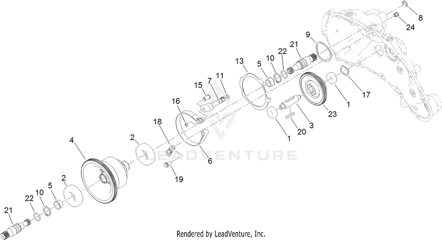 Transmission Gearbox Assembly No. 140-9324  Traction Drive Assembly