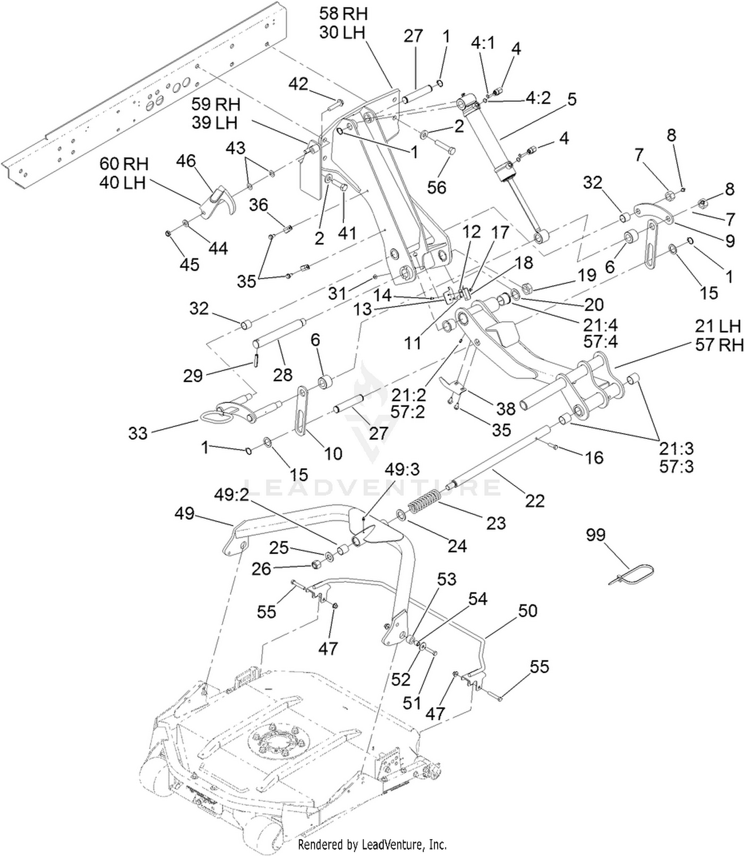 No. 6 and 7 Lift Arm and Deck Assembly