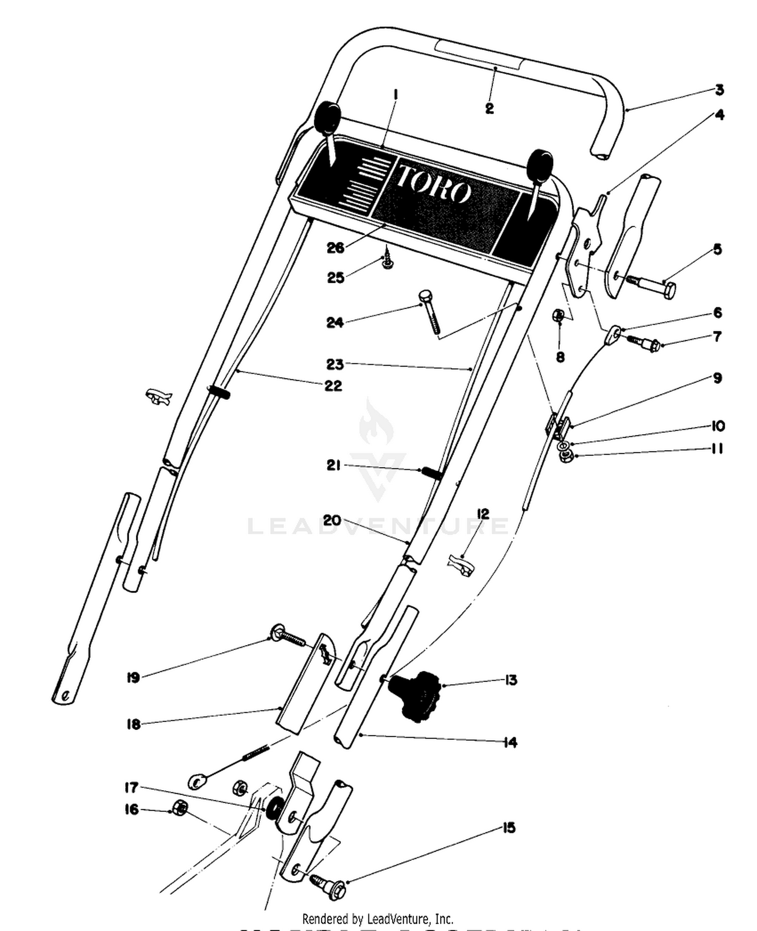 Handle Assembly (used On Units With Serial No. 0000001 Thru 0003990)