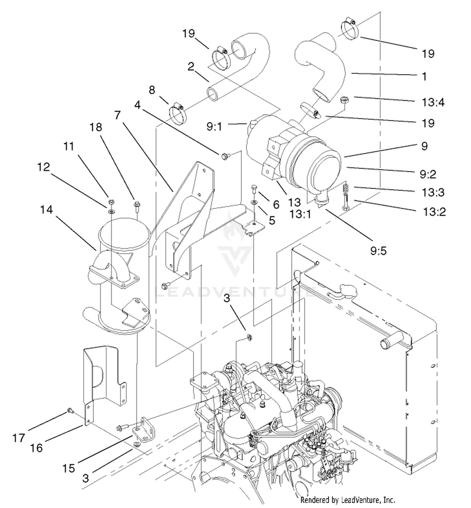 Air Cleaner and Muffler Assembly