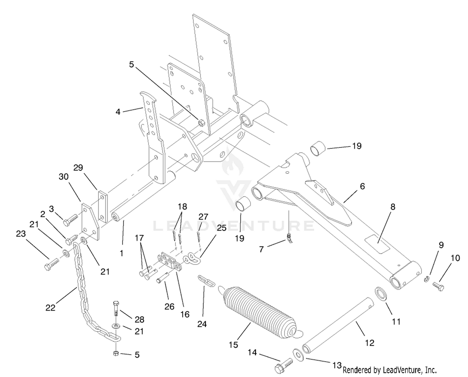 Front Cutting Unit Lift Arm Assembly