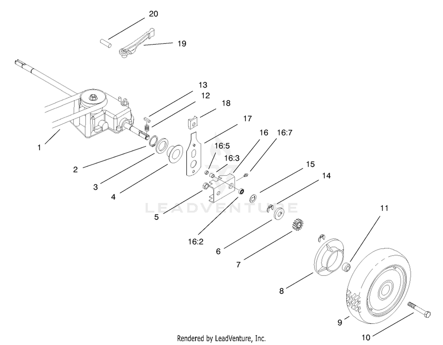 Gear Case  Rear Wheel Assembly