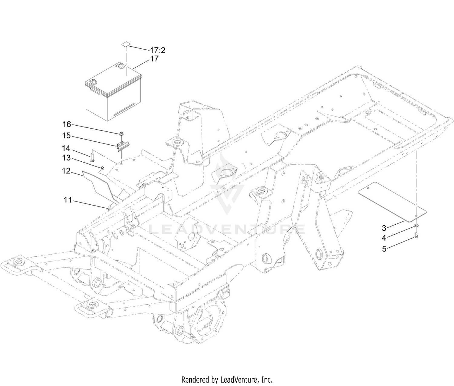 Battery, Shield and Rear Cover Assembly