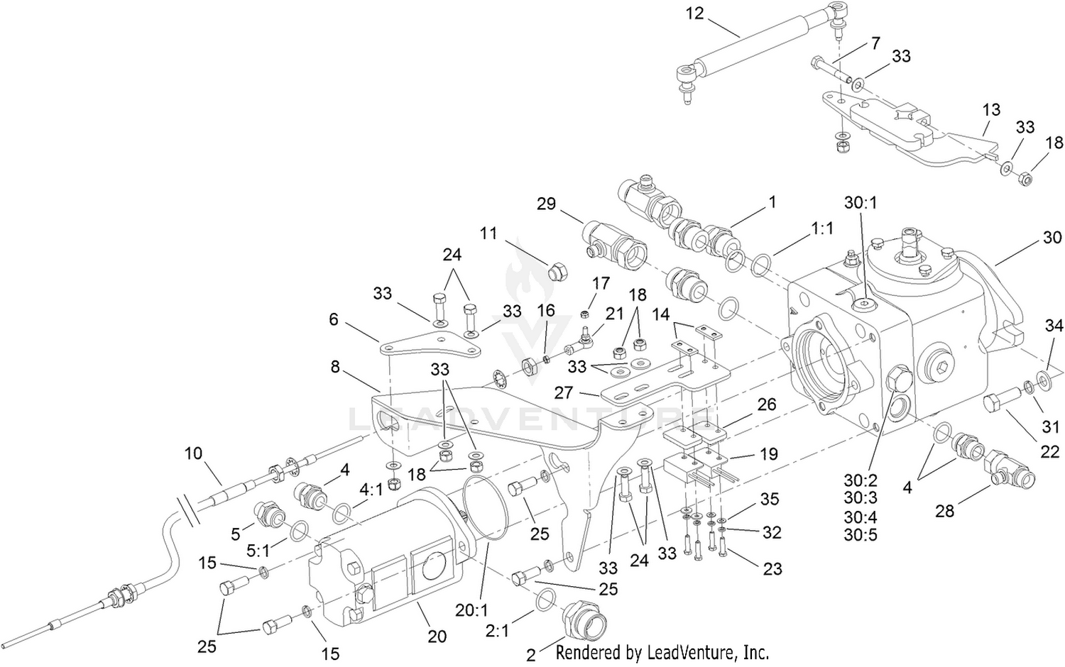 Transmission and Tandem Pump Assembly